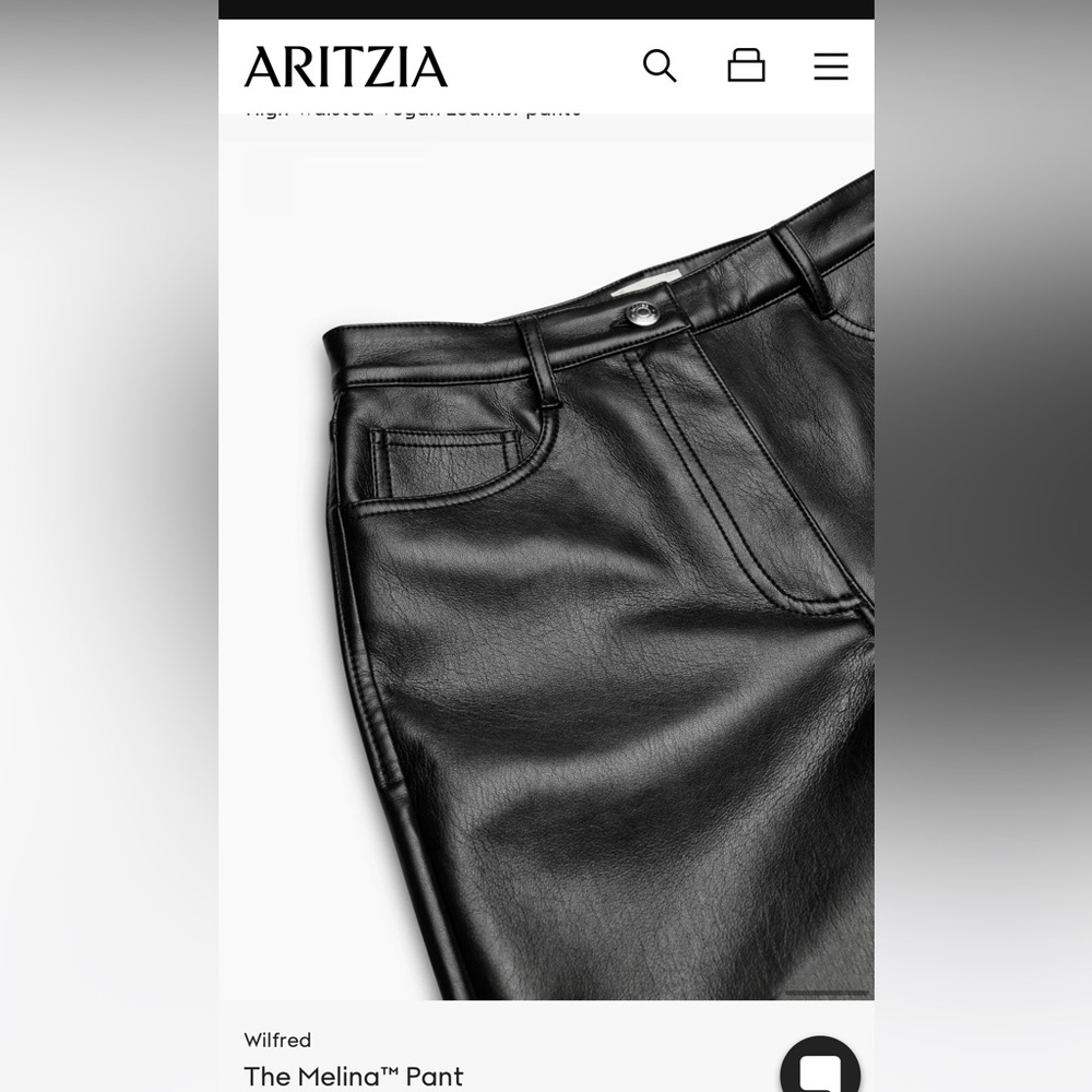 Size 6 black Artizia Melina Leather Pant - Picture 4 of 7